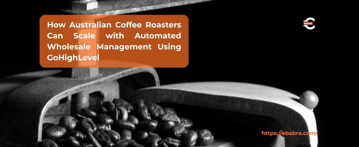 Coffee roaster managing wholesale orders using automation software dashboard
